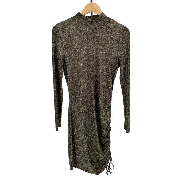 N:PHILANTHROPY Demetra Metallic Minidress Brown Gold Bodycon Stretch size Large - Picture 5 of 16